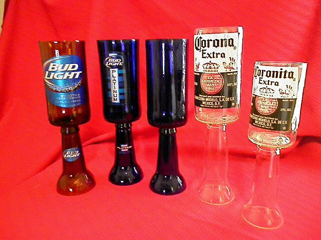 Stem Bottle Glasses - Bud Light - Corona Light