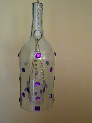 Purple Trim Clear Lantern