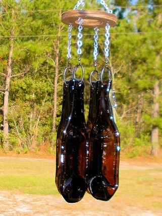 Wind Chime Using 4 Brown Bottles