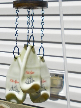 Old Spice After Shave Glass Wind Chimes