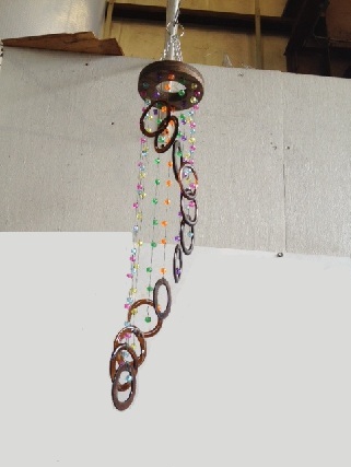 Multi Colored Rings & Beads - Glass Wind Chimes