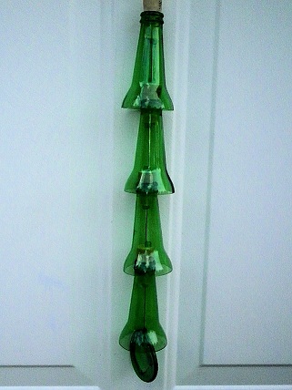 Green Bottle Necks - Glass Wind Chimes
