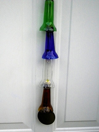 Multi Colored Bottle Necks  - Glass Wind Chimes