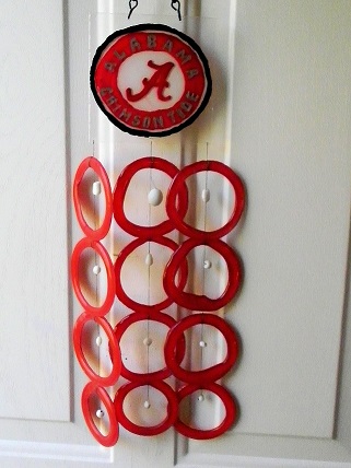 Alabama with Red Rings - Glass Wind Chimes