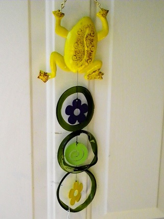 Yellow Frog - Glass Wind Chimes
