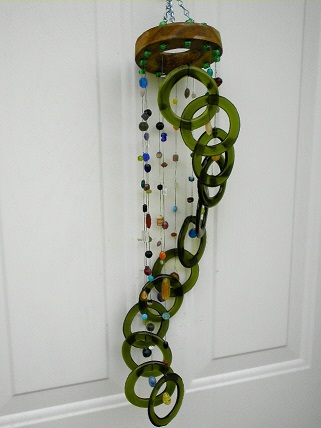 Large Green Spiral - Glass Wind Chimes