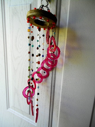 Red Spiral - Glass Wind Chimes