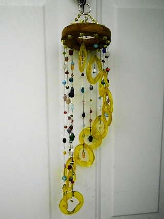 Yellow Spiral - Glass Wind Chimes
